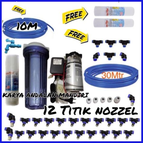 Jual Paket Misting Kabut Embun 10 Mist Nozzle Titik Mesin