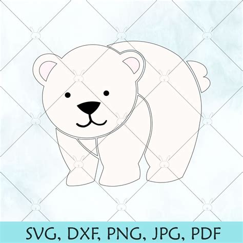 Polar Bear SVG Baby Bear SVG Bear Silhouette Polar Bear Etsy