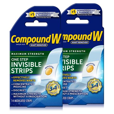 Compound W One Step Pads Salicylic Acid Wart Remover 14 Pads 2 Pack