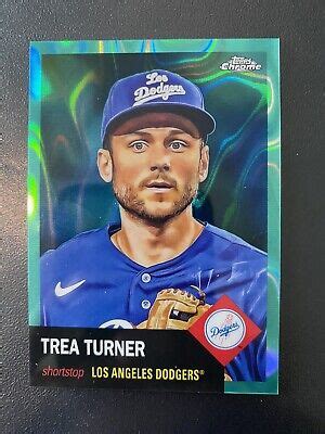 2022 Topps Chrome Platinum Refractor Aqua Lava Trea Turner 60 D 265