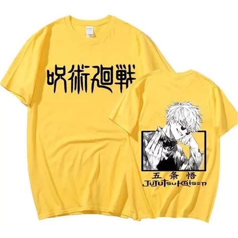 Playera Manga Satoru Gojo Jujutsu Kaisen Hombre Cuello Redo Cuotas