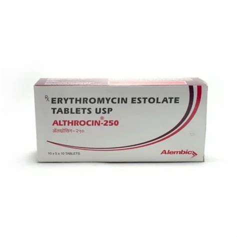 ERYTHROMYCINE 250 500 MG ALTHROCIN 250 500 MG At Rs 480 Box In Surat