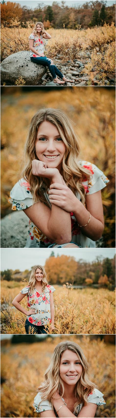 Senior Session In Liberty Lake Washington By The River During Fall