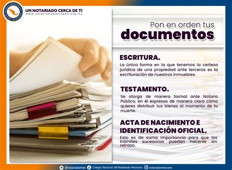 Notariado Mexicano On Twitter Pon En Orden Tus Documentos Escritura