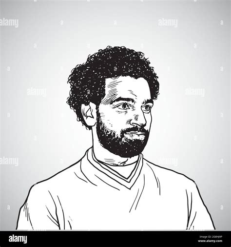 Mo Salah Vector Portrait Cartoon Caricature Drawing Illustration Stock ...