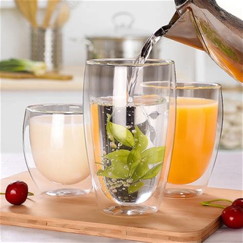 Heat Resistant Ml Double Wall Glass Cup Beer Coffee