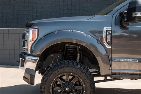 2017 2020 F250 And F350 Bushwacker Pocket Style Fender Flares 4 Pc Magnetic Metallic Bw 20942 6a