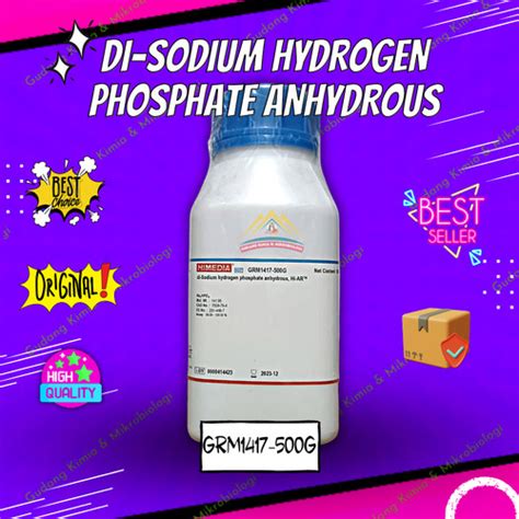 Jual Disodium Hydrogen Phosphate Anhydrous Hi Ar Na2hpo4 500 Gram Kab Bogor Gudang