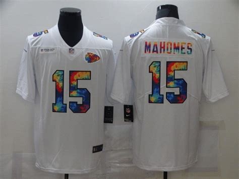 Kansas City Chiefs Patrick Mahomes 15 Colorful White Jersey in 2022 | White jersey, Kansas city ...