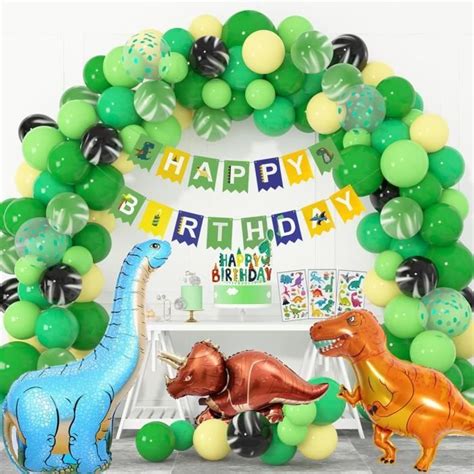 Dinosaure Décorations Anniversaire Garçon Enfant 114 Pièces Ballons Kit