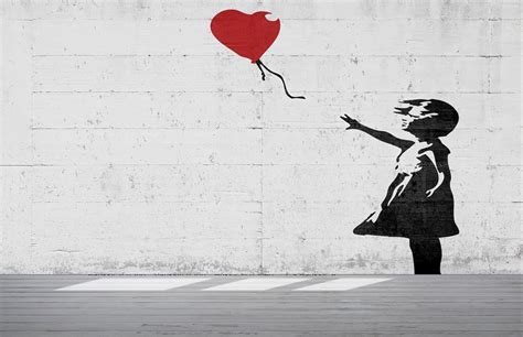 Banksy Heart Balloon With Girl Wall Art Banksy Graffiti Wall Mural