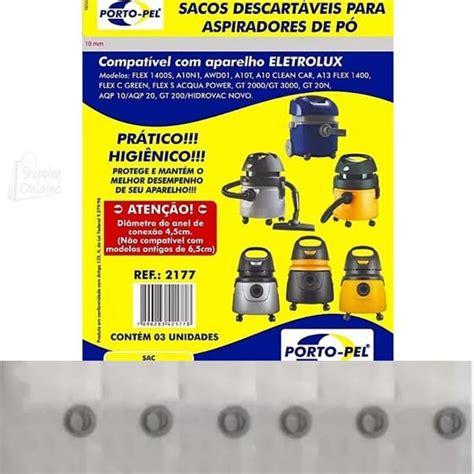 6 Sacos Descartáveis Para Aspirador Pó Electrolux Flex1400S A10N1 AWD01