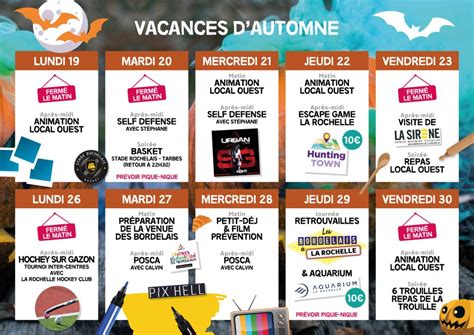 Programme Jeunesse Des Vacances D Automne 2020 Centre Social