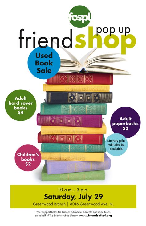 Pop Up Used Book Sale at Seattle Public Library, Greenwood Branch in