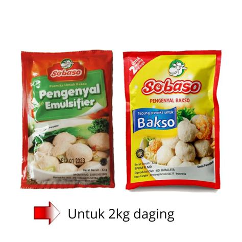 Jual Tepung Pengenyal Penstabil Perenyah Bakso Sobaso 32g Shopee