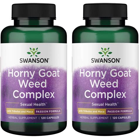 Swanson Horny Goat Weed Complex With Tribulus And Maca 120 Caps 2 Pack