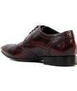 IKON Ritchie Retro Mod HigH Shine Derby Brogue Shoes In Bordo