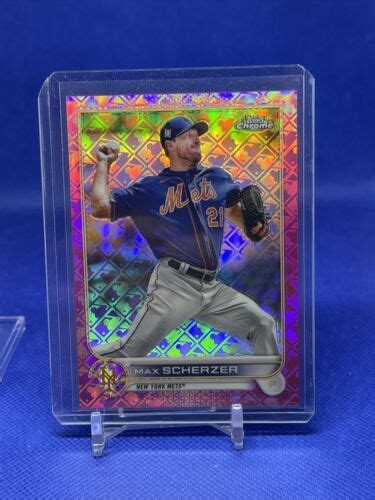 Topps Chrome Logofractor Max Scherzer Pink Mets Ebay