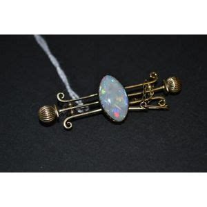 Opal Bar Brooch In 18ct Gold Brooches Jewellery