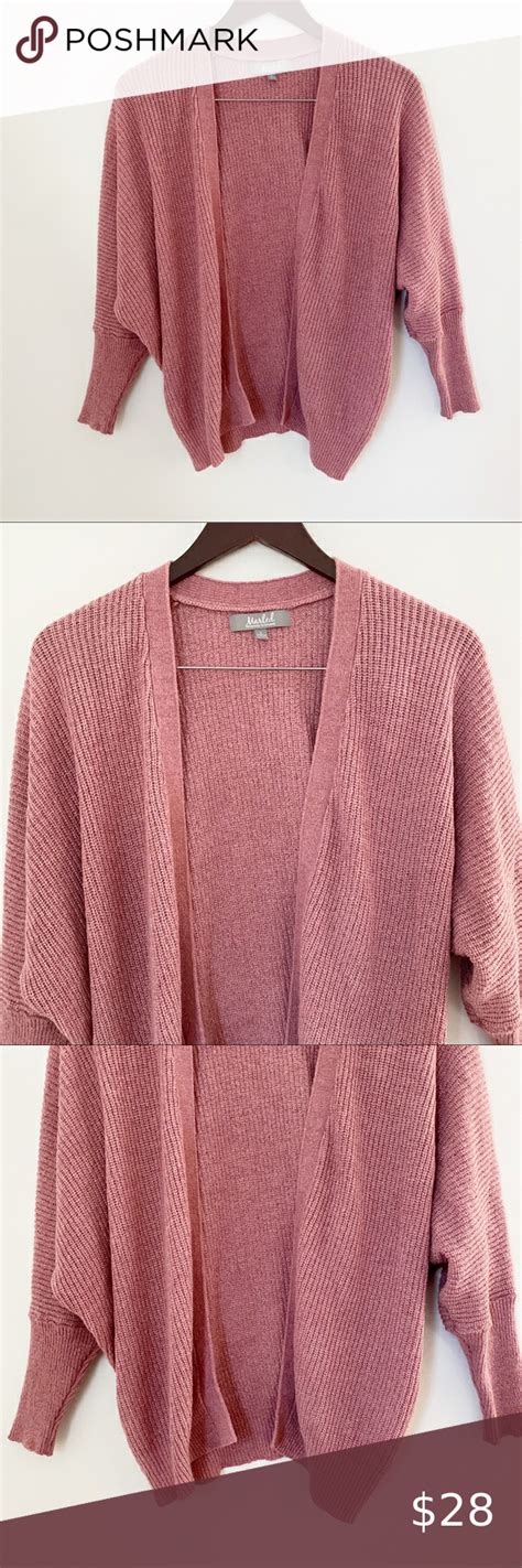 Marled Dusty Rose Color Open Front Knit Cardigan Dusty Rose Color