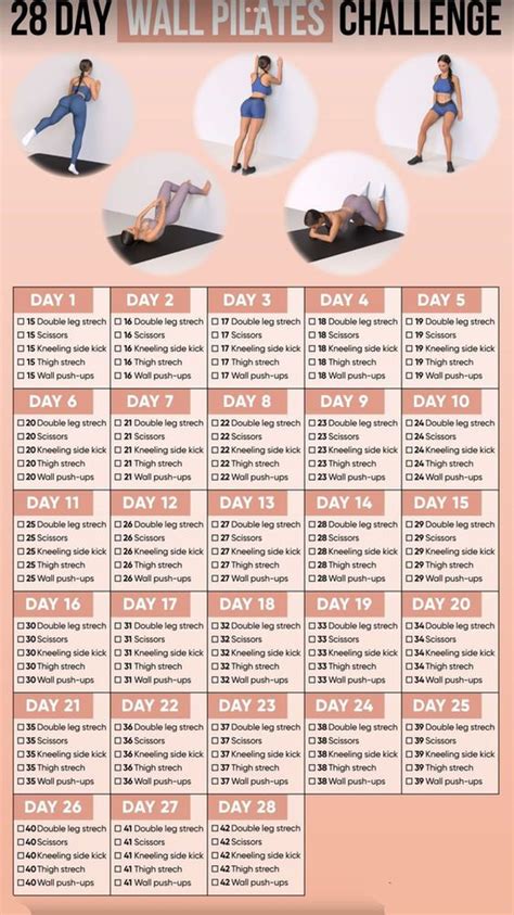 28 Day Wall Pilates Challenge Strengthen Tone Transform In 2024 Pilates Challenge Pilates