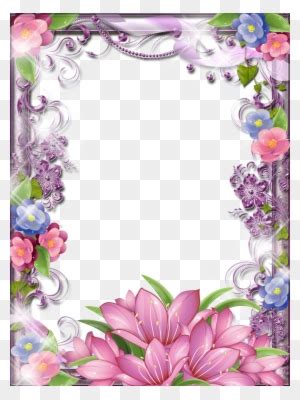 Purple Flower Clipart Glitter Beautiful Borders For Projects Free