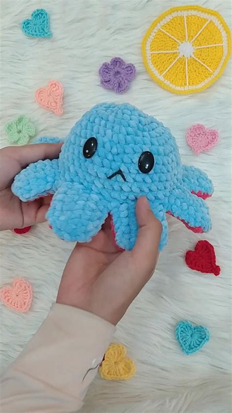 Free Reversible Octopus Mood Toy Crochet Pattern By Crafting Happiness