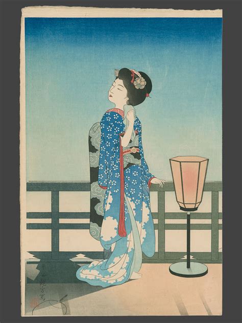 Yoshikawa Kanpo Maiko Admiring The Moon The Art Of Japan Ukiyo E