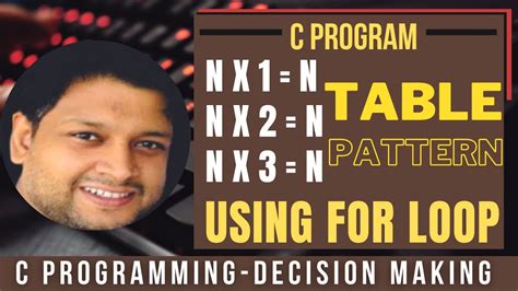 C Language Tutorial For Beginners In Hindi Table Using For Loop Youtube
