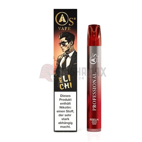 O S VAPE 750 E Shisha20mg MR LI CHI Shop für Shisha Tabak E Sh 6 90