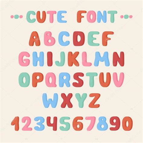 Simple Colorful Hand Drawn Font Complete Abc Alphabet Set Vector