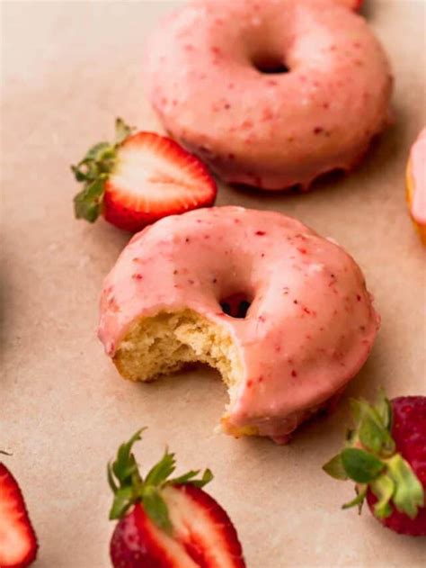 Easy Baked Strawberry Glazed Donuts Stephanies Sweet Treats