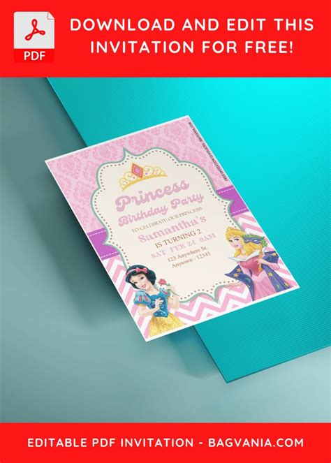 Free Editable Pdf Disney Princess Party Magic Birthday Invitation Templates Bagvania