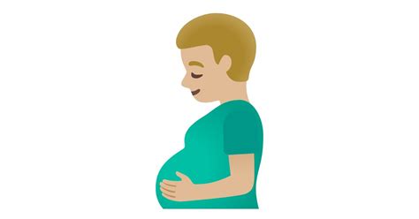 Homme Enceinte Peau Moyennement Claire Emoji