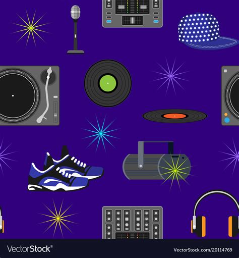 Dj Music Discjockey Playing Disco Royalty Free Vector Image