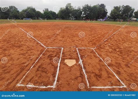 View of a Softball Field from Home Plate Stock Photo - Image of batter, game: 200352232