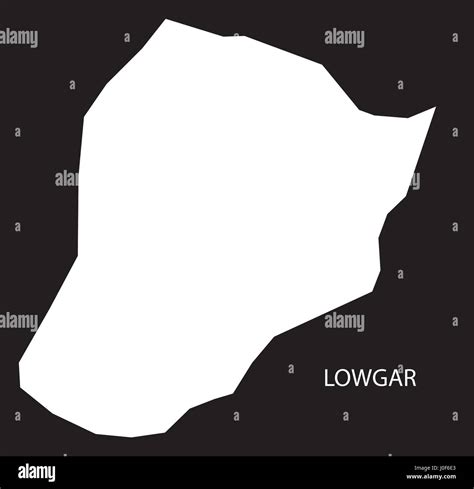 Lowgar Afghanistan Map Black Inverted Silhouette Illustration Stock