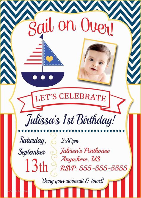 Free Nautical Invitation Templates Of Birthday Invitation Templates