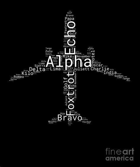 Phonetic Alphabet For Pilot Aircraft Aviation Digital Art By Amusing