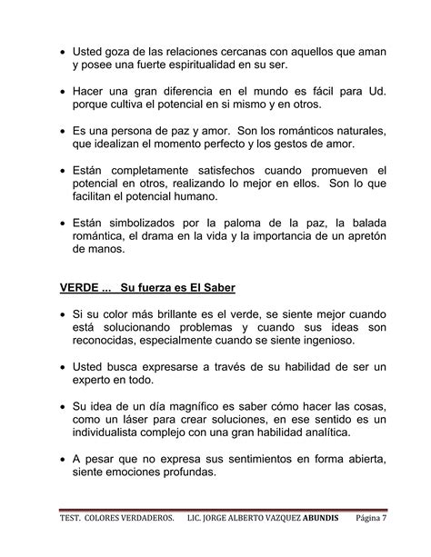 True Colors Test Explicacion PDF