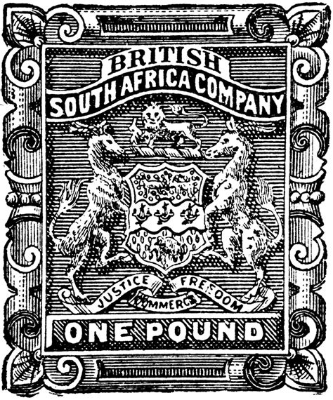 British South Africa Company One Pound Stamp Clipart Etc