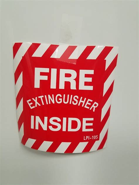 🤡🔥🧯 Fire Extinguisher Inside Decal 4x4 Self Adhesive Vinyl 🤡🔥🧯 Ebay