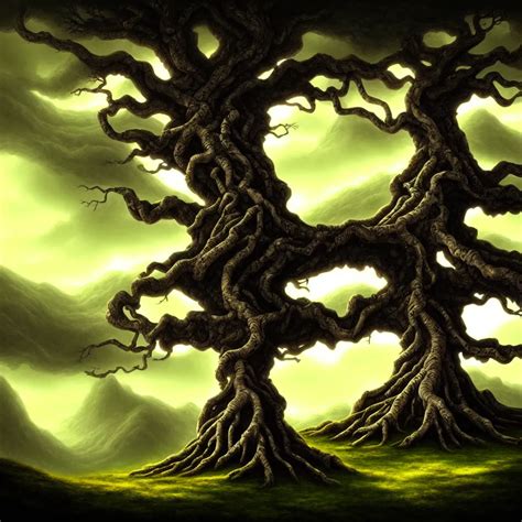 Ancient Tree Hill A Detailed Matte Painting Stable Diffusion Openart