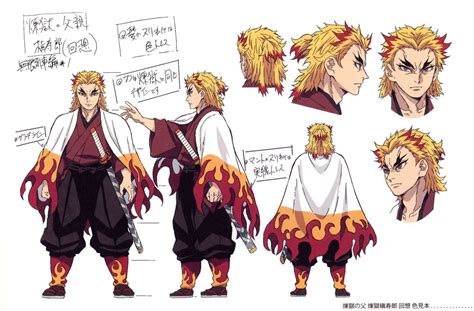 Rengoku Shinjuro Official Model Sheet Demon Slayer Character Design Anime Character Design