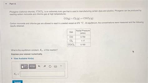 Solved Phosgene Carbonyl Chloride Cocl2 Is An Extremely