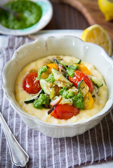 Recipe Creamy Polenta Bowl With Oven Roasted Tomatoes And Zucchini