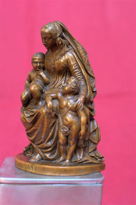 Proantic Vierge L Enfant Et Saint Jean Baptiste Dragon Statuet