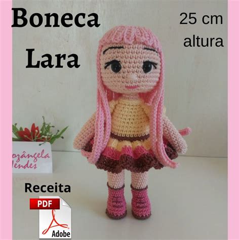 Receita Pdf Boneca Lara Amigurumi Elo Produtos Especiais