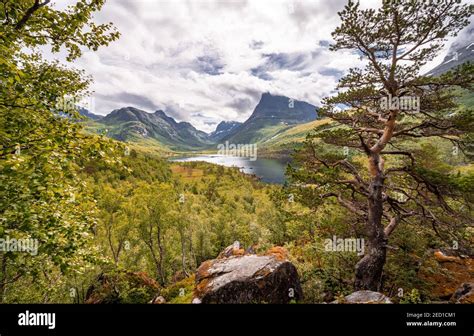 High Valley Innerdalen With Lake Innerdalsvatna Mountains Right