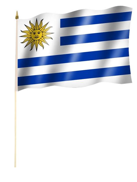 Stockflagge Stockfahne URUGUAY Flagge Fahne Ca 30 X 45 Cm Mit Ca 60cm